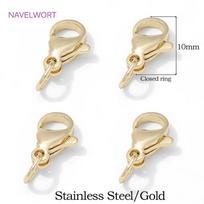 Stainless Steel 10mm Lobster Clasps,Clasps For Jewelry,Brass Jewelry Connector Clasps For Bracelets Making,Materials For Jewelry 10 pieces