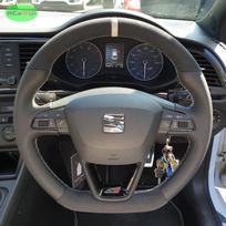 sdbn7 Pritaikoma zomšos odos pintas automobilio vairo užvalkalas Seat Leon Cupra R Leon ST Cupra Leon ST Cupra Ateca Cupra Ateca FR