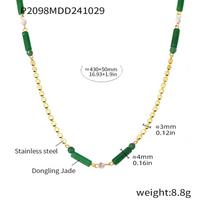 Qiong Yao Green Dongling Stone Bamboo Necklace: Elegant, Versatile Stainless Steel Clavicle Chain for Women