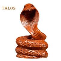Medinė Gyvatės Figūrėlė Vintažinė Kinų Zodiako Talismanas Gyvatės Modelis Sėkmės Mini Gyvūno Statulėlė Skulptūra Feng Šui Stalo Dekoracija Ornamentas geltona
