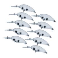 10 vnt. giliavandenis crankbait, nepadengtas crankbait ruošinys, masalai, plūduriuojantis crankbait, wobbler'iai, dirbtiniai žvejybos masalai, ilgaamžiai white