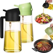 2 in1 Plastic Kitchen Barbecue Cooking Oil Spray Bottle Olive Oil Dispenser Oil Jar Baking Vinegar Soy Sauce Spray Container random color,1pc