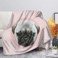 Flanelinis pledas Mielas gyvūnas Šuo Mopsas Minkštas Šiltas Rudens Sofa Vilnos Užklotas s Lovai Sofai Karališkas Dydis Lengvas 30x40in