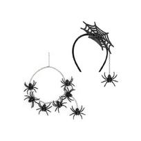 Halloween Spiders Hair Ornament Necklace Set Safe Costume Props Spiders Themed Party Costume Set For Various Ages