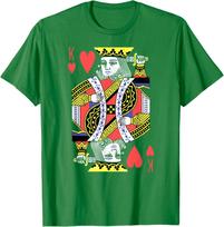 King of Hearts Playing Card Graphic Print Men's Cotton T-Shirt Casual Daily Short Sleeve Tee S