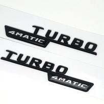 2 vnt. 3D ABS raidės TURBO 4MATIC Plus logotipas Automobilio sparno šoninis lipdukas Emblema Ženklelis C117 W117 GLE53 GLA45 A45 A35 CLA35 CLA45 TURBO 4Matic-Black