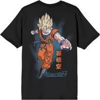 Dragon Ball Z T-Shirt Men's Goku Super Saiyan Anime Two-Sided Adult Top S juoda