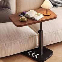 Adjustable Height Side Table - Walnut Modern Mini Desk & Nightstand  for Living Room Bedroom, Small  Couch End  Table