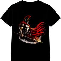 Spartan Warrior T Shirt Gladiator Helmet Roman Greek Soldier Graphic Vintage Tee L