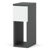 Siaura naktinė spintelė 20cm Pilka Balta Naktinė lentelė Miegamajam Nakastlik Loft