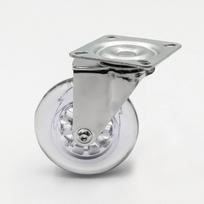 Skaidrus 75 mm ratukas 50 mm baldų ratukai Pasukami ratukai spintelėms Mediniai atraminiai elementai mokyklos vonios kambariui svetainei (Transparent,35mm, Plate 42x42mm) skaidri