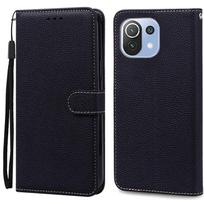 Mi 11 Lite dėklas Xiaomi Mi 11 Lite 5G NE odinis piniginės atverčiamas dėklas Xiaomi Mi 11 Lite dėklui Mi11 11i dangtelis Coque Fundas Mi 11 Lite 4G 5G juoda