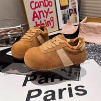Dexun shoes spring new round head retro board shoes soft sole lace-up color matching casual shoes 35【foot length 22.5cm】 kupranugaris