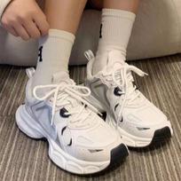 Dad shoes new summer sub mesh breathable casual sports shoes platform white board shoes 35 balta