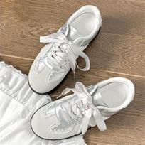 Silver Dexun shoes spring and autumn new shoes lace niche retro board shoes 35 sidabras