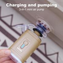Electric Air Pump Cordless Air Pump USB Rechargeable Quick-Fill Inflator Pump with Camping Light Mini Air Pump for Pool Floats China Mainland
