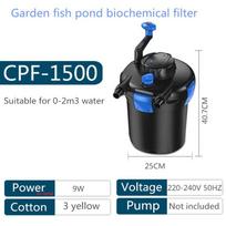 Žuvų tvenkinio filtravimo sistema filtro kibiras baseino auginimui išorinis CPF-1500 16L tinkamas 2 m³ žuvų tvenkiniui su dezinfekcine lempa (as the picture,EU adapter plug)