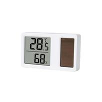 4pcs solar powered temperature humidity display for home indoor rooms easy mount or stand measures 10 to 50 C and 10 to 95 RH China Mainland
