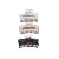 3PCS Square Hair Claw Clips Set 8 5cm Classic Geometric Design Hair Accessories for Women and Girls Durable Hair Grip Clips for Everyday Use one size