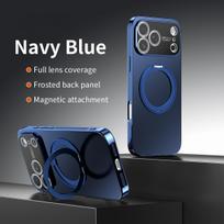 360° besisukantis magnetinis telefono dėklas, skirtas iPhone 17 Pro Max 16 Plus 15 14 13 12 11, atsparus smūgiams, su atrama, plonas, skirtas Magsafe dangteliui iPhone 13 Pro tamsiai mėlyna spalva