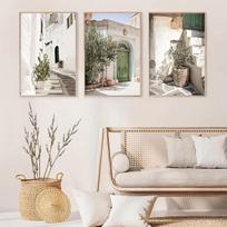 3 vnt. Modernus Boho alyvuogių medžio sienos meno drobės plakato rinkinys, be rėmo, portretinė orientacija svetainės interjero dekoravimui (as the picture,30x40cm-3pcs) gray