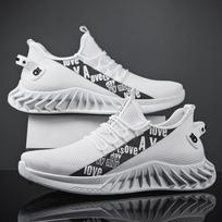 Vyriški batai Vasariniai sportbačiai Patogūs kvėpuojantys balti batai Flyknit kvėpuojantys laisvalaikio batai 44 balta
