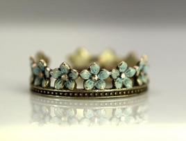 Retro gėlių vainiko atvirų sudedamų žiedų rinkinys Adjustable Open Ring antikvarinės bronzos spalvos