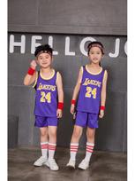 Vaikų krepšinio aprangos komplektas - Lakers ir Warriors žvaigždžių numerių dizainas S (Height 135-145cm)
