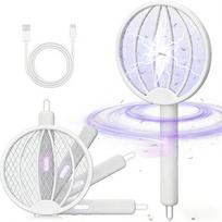 Upgraded Electric Mosquito Killer Foldable Handheld Bug Zapper USB Rechargeable Fly Swatter With UV Light Trap Insect Killer balta