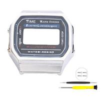 Metal Watch Case Mod Kit for Casio A168 A168W A168WGG-1B A164WA-1 Stainless Steel Case and Strap Metal Watch Shell Bezel