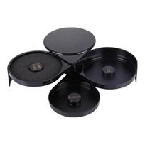 Yousheng 3 Tier Bar Glass Rimmer Salt And Sugar Rimmer Seasoning Box Cocktail Ingredient Separator Bartender Tool for juoda