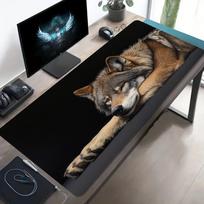 Large Gaming Mouse Pad with Realistic Wolf Fur Pattern NonSlip Washable Rubber Base Durable Desk Mat for PC Gamers 300x800x2mm