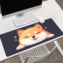 Cute Happy Shiba Inu Mouse Pad NonSlip Gaming Desk Mat Waterproof Mouse Mat for PC Laptop Office and Home Daily Use 300x800x2mm
