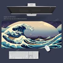 Large Kanagawa Sea Wave gaming mouse pad rectangular desktop mat mousepad rubber antislip office game Teclado accessorys XXL 800x300x2mm
