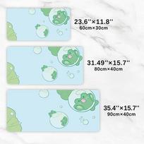 pc Cute Frog Lotus Leaf Desk Mat Large Gaming Mouse Pad Nonslip Rubber Base Stitched Edge Keyboard Pads PC for Office Gamer SBD400x800x2mm