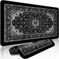 Black and White Persian Art Desk Mat Large Gaming Mouse Pad Nonslip Rubber Base Stitched Edge Keyboard Pads PC for Office Decor SBD300x800x2mm