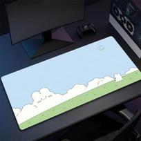 Cute Green Plant Computer Mouse Mat Office Large Gaming Mouse Pad Rubber Mousepad Gamer Locking Edge Desk Mat NonSlip Carpet XL 40x80x0.2cm black