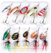 Rotating feather lure rooster tail10Pieces10cmHigh-carbon steel fishing hook16.5gSpecialized Bass and Salmon Lure with Storage B