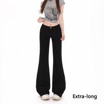 Elegant Black Low Waist Stretch Bodycon Micro Flare Y2K Denim Pants For Ladies Spring Summer Casual Pants Oversize Denim Trousers XS