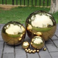 Aukšto blizgesio blizgučiai nerūdijančio plieno rutulys sfera veidrodinė sfera tuščiaviduris rutulys namų lauko sodo dekoravimui ornamentas 76mm~138mm 76mm beige