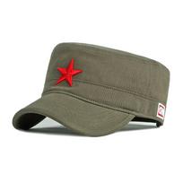 Spring Flat Baseball Hat for Men 3D Pentagram Embroidery Dad Cap Red Star Flat Hat Dailywear Visor Outdoor Sun Cap 55to60cm Adjustable tamsiai mėlyna