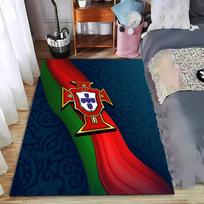 Portugal Flag Design Carpet with Blue Background and Decorative Patterns Suitable for use as an anti-slip for living room bedroom sofas 40x60cm( 15x23in )