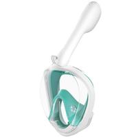 Women's Full Dry Diving Mask with Anti-Choking Rotating Breathing System L/XL Adult Large balta/žalia