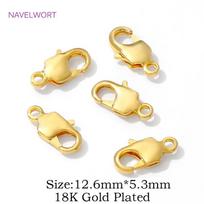 2/4pcs/lot 18K Gold Plated Brass Lobster Clasp Connector,Clasps For Jewelry,DIY Necklace Bracelets Making,Jewelry Accessories 2 pieces