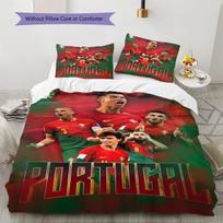 Portugal National Team Pattern Bedding Set Quilt Cover Pillowcase Home Decor Gift (1 * duvet cover + 2 * pillowcase, without core) 135x200cm