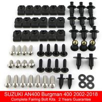 Fit For Suzuki AN400 Burgman 400 2002-2018 Motorcycle Complete Full Fairing Bolts Kit Fairing Clips Body Screws Stainless Steel sidabras