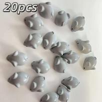 20 Mielų Mini Dervos Pelės Dekoracijų - Baltos Žavios Pelės Statulėlės Su Išraiškingomis Akimis ir Ausimis, Tinka PASIDARYK pats Juvelyrikos Ma