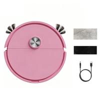 3 In 1 Intelligent Cleaning Robot Easy To Use Mini Robots Vacuum Cleaner Smart Cleaning Machine for Pet Hair&Hard Floor&Carpet rožinė