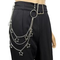 Retro Metal Star Waist Chain: Women's Punk Street Style Multi-layer Chain