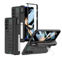 Wrist Strap S Pen Holder Case For Samsung Galaxy Z Fold 4 5g Magnetic Hinge Protection Hard Pc Cover With Screen Film NO S Pen